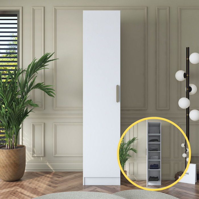 Hanah Home Armario Blanco con Estanterías